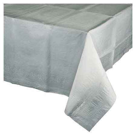 Touch Of Color Shimmering Silver Paper Tablecloth, 108"x54", 6PK 713281